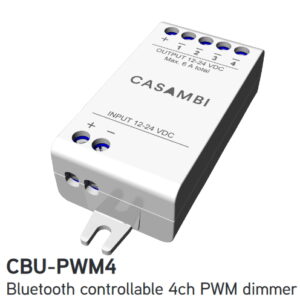 800387 CBU-PWM4 Bluetooth konrolleris 12-24VDC 1ch 144w(24DC) PWM dimmer 72.6x30x18mm  CASAMBI