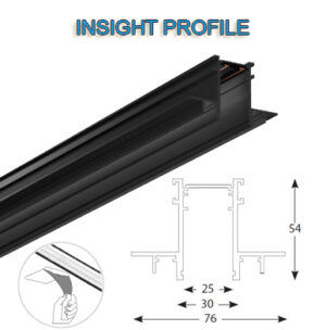 INSIGHT Profils iebūvējams melns Profile 1 L1000mm 48V/DC 36.0001.03 SP