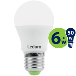 A50 LED SPULDZE PL-A55-21184  6W 500lm 360* E27 2700K 220-240V LEDURO