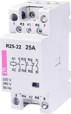 02462340 R25-22 Kontaktors 2M 4P 25A 2NO/2NC 230V ETI