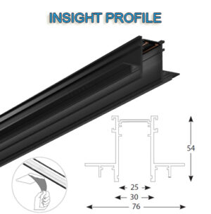 INSIGHT Profils iebūvējams melns Profile 1 L2000mm 48V/DC 36.0002.03 SP