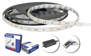 405-205 Led lentas komplekts + adapteris + 24 taust. pulti 72W IP65 12V/220V 5m RGB SP