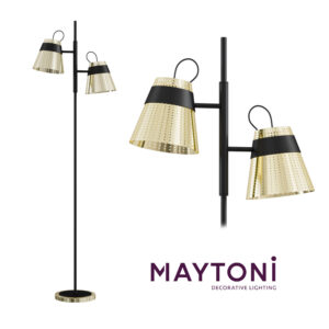 MOD614FL-02BS Stāvlampa zelts/melns 2x40W E27 IP20 Maytoni