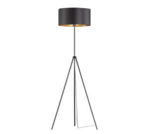 R40271032 DANIEL Stāvlampa melna/zelta 60W E27 TRIO