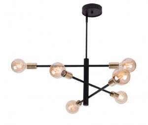 31920 ONYX Lustra melna/zelta 6x60W E27 230V D=69cm H=66cm SIG