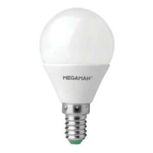 LED Spuldze 5.5W E14 opal 2800K 470Lm golf ball Megaman