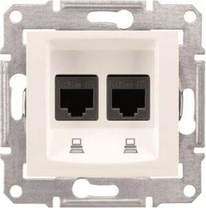 SDN4400123 Data-ligzda MEX 2xRJ45 cat5e UTP bēša Sedna