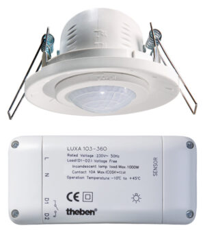 1030010 LUXA 103-360 PIR-detektors 360* 1000W balts Z/A THB