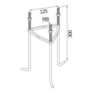 1230 Metal pamatne - Betonēšanas enkurs  NORLYS