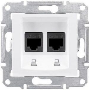 SDN4400121 DATA ligzda 2xRJ45 CAT5e UTP MEX balta Sedna