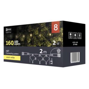 ZY1443 Dekoratīva virtene 160xLED 230V silti balta 2x1.5m IP44 EMOS