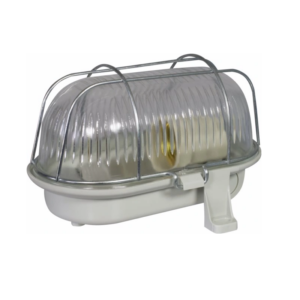 OVAL Sienas lampa metāla siets 60W E27 IP44 3166 LB Plast PB