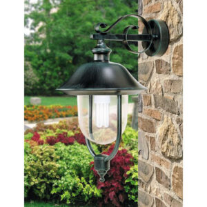 350.01R nga ROMANTICA Sienas lampa melna/sudrabs 1x100W E27 IP43 LANDA