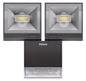 1020924 LED Prožektors ar kust.detektoru the Leda S20 2x10W BK 4000K 2X840Lm IP55 THB