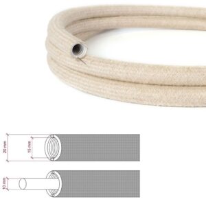 NG20RN01 Gofrēta caurule auduma apvalkā lins 1m D20mm 750N CREATIVE-CABLES