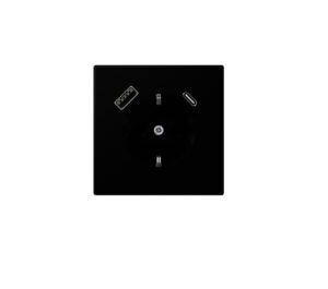LS1520-15CASWM Rozete matēta melna ar "0" ar USB A+C lādētāju Jung