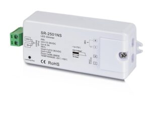 SR-2501NS LED lentes vadības sistēmas uztvērējs 12-36V 1x8A vienas krāsas Easy-RF sērija