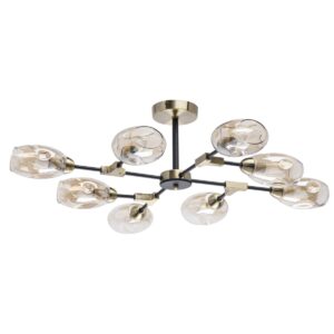 605012208 GLASBERG MEGAPOLIS Lustra melna/bronza 8x40W E14 3440Lm 2700K MW-Light