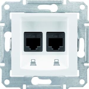 SDN4800121 DATA rozete 6UTP 2xRJ45 balta Sedna