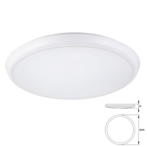 DIANA Plafons ar sensoru balts LED 22W 4000K 2000lm D300x50mm IP66 IK10 C36-PSF707-224-MD BMK